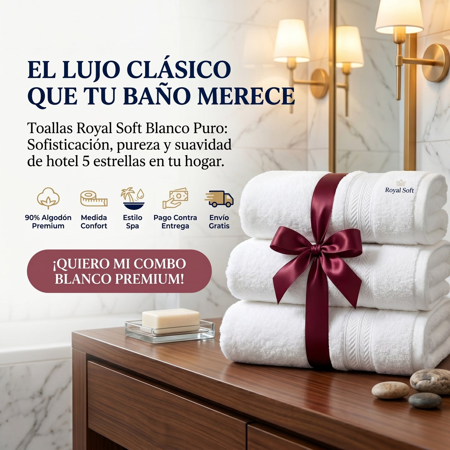 TOALLAS ROYAL SOFT BLANCAS