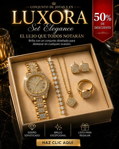 SET LUXORA- RELOJ + ACCESORIOS