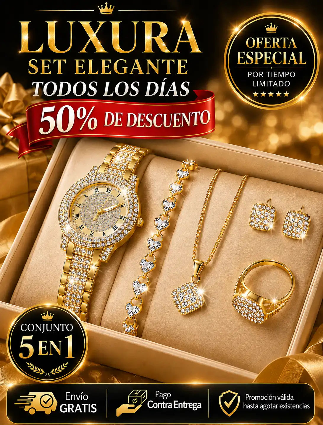SET LUXORA- RELOJ + ACCESORIOS