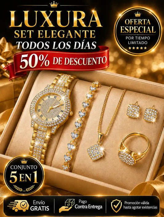 SET LUXORA- RELOJ + ACCESORIOS